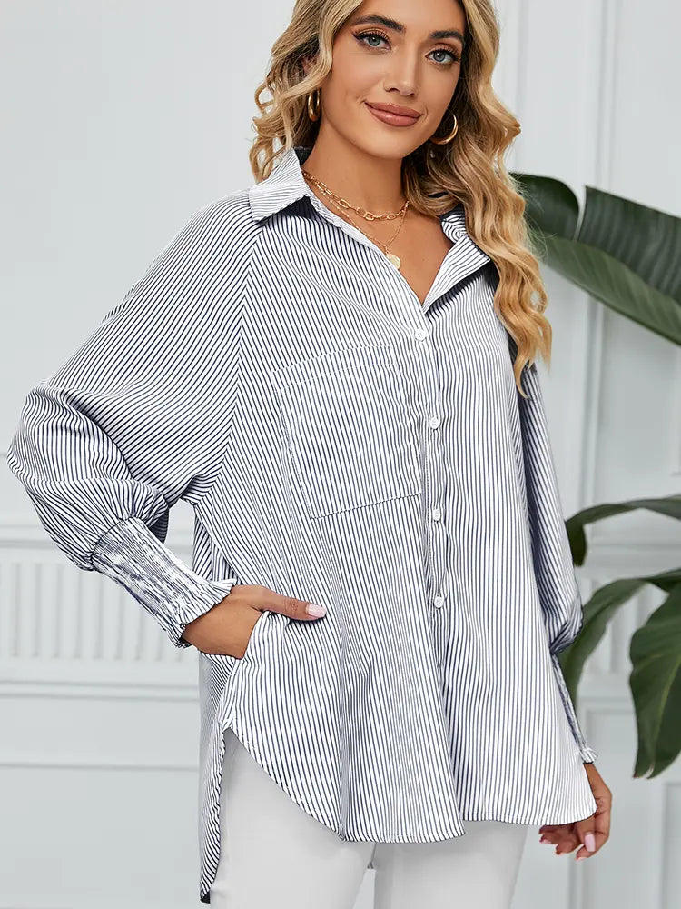 Emma | Blouse met Strepen en Relaxte Pasvorm