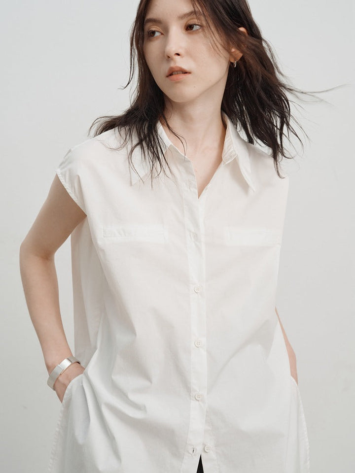 Ayla | Mouwloze Blousejurk met Minimalistische Look