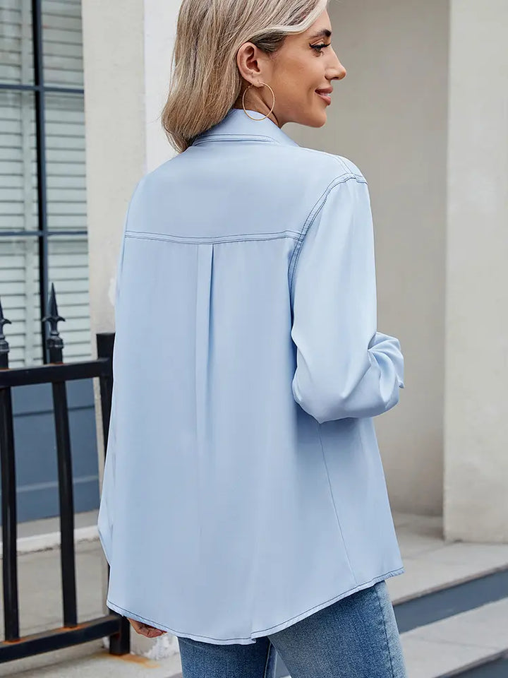 Iris | Blouse met Strikdetail en Utility Zakken