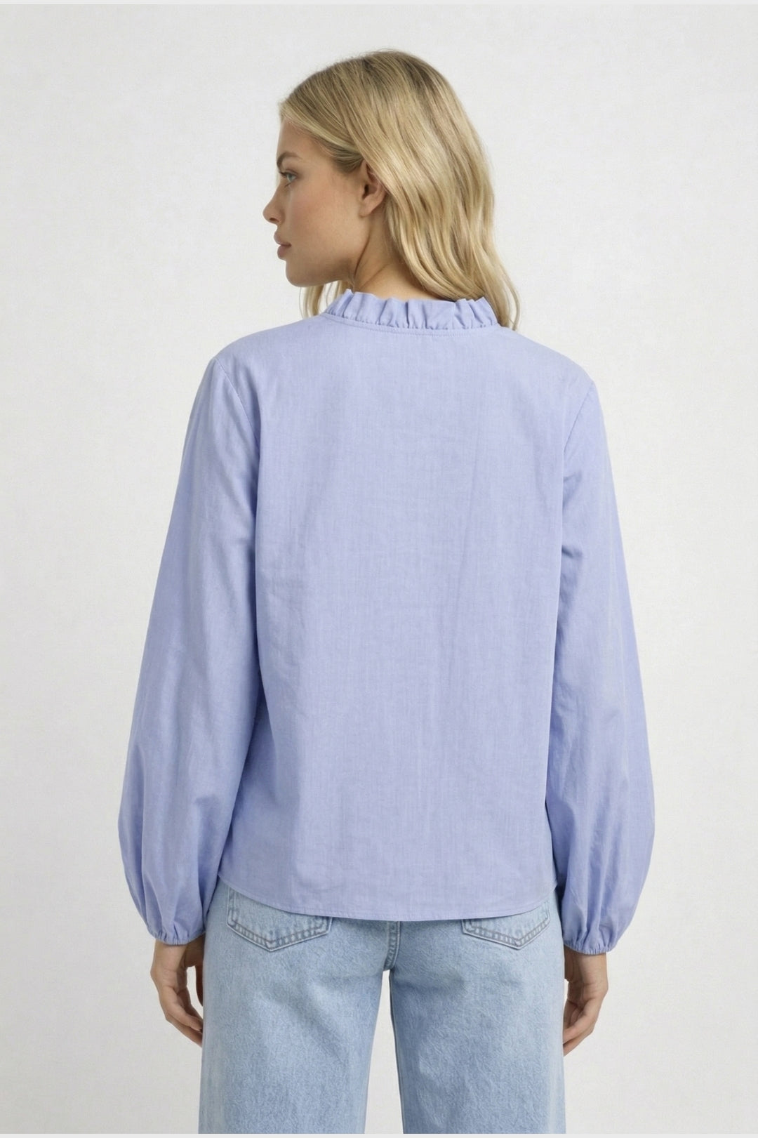 Amelie | Blouse met Ruches en Pofmouwen