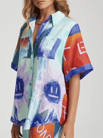 Adrianne | Blouse met Artistieke Print en Relaxte Fit