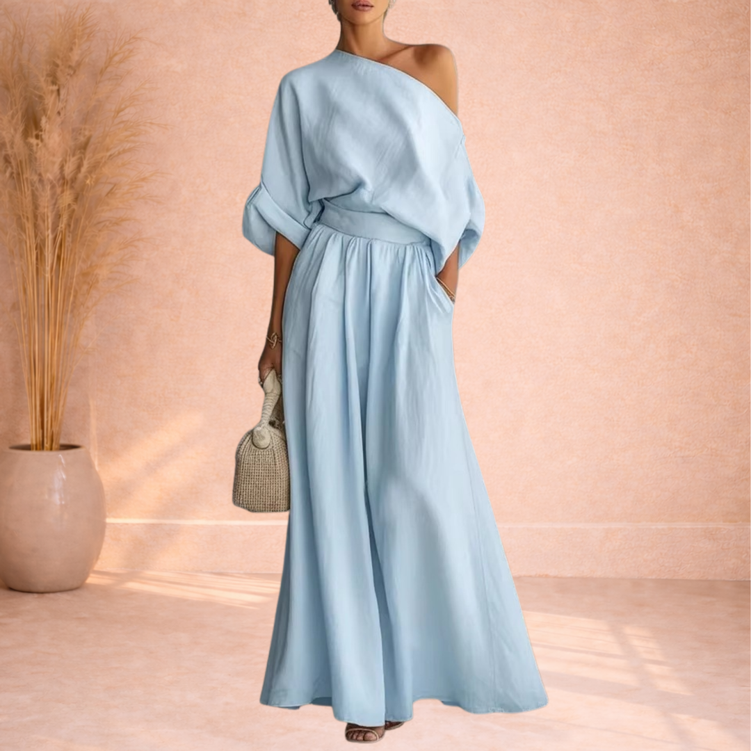 Eden | One-Shoulder Maxi Jurk met Tailleband