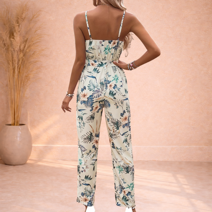 Aria | Jumpsuit met Bloemenprint en Strikceintuur