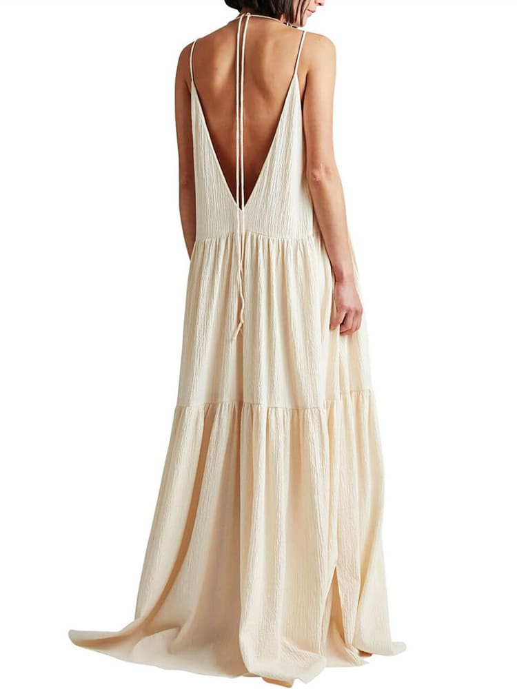 Faye | Maxi Jurk met Gelaagde Rok