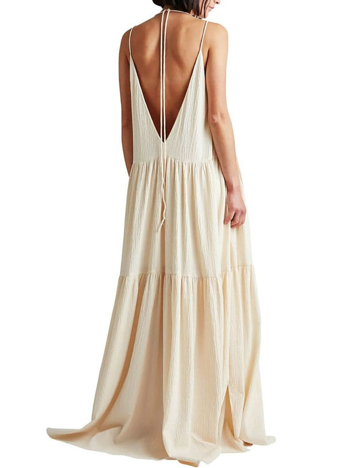 Faye | Maxi Jurk met Gelaagde Rok