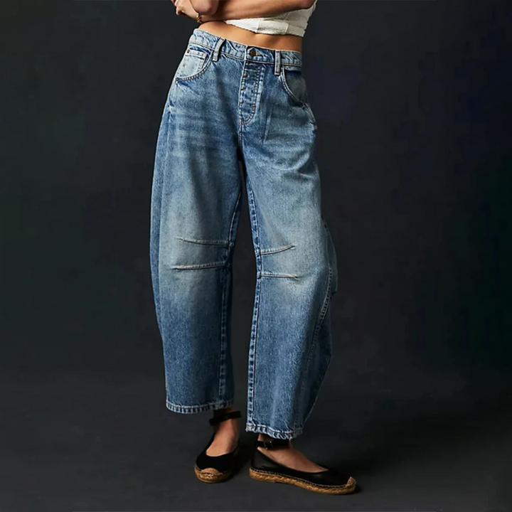 Donna | Barrel Fit Jeans in Zwart