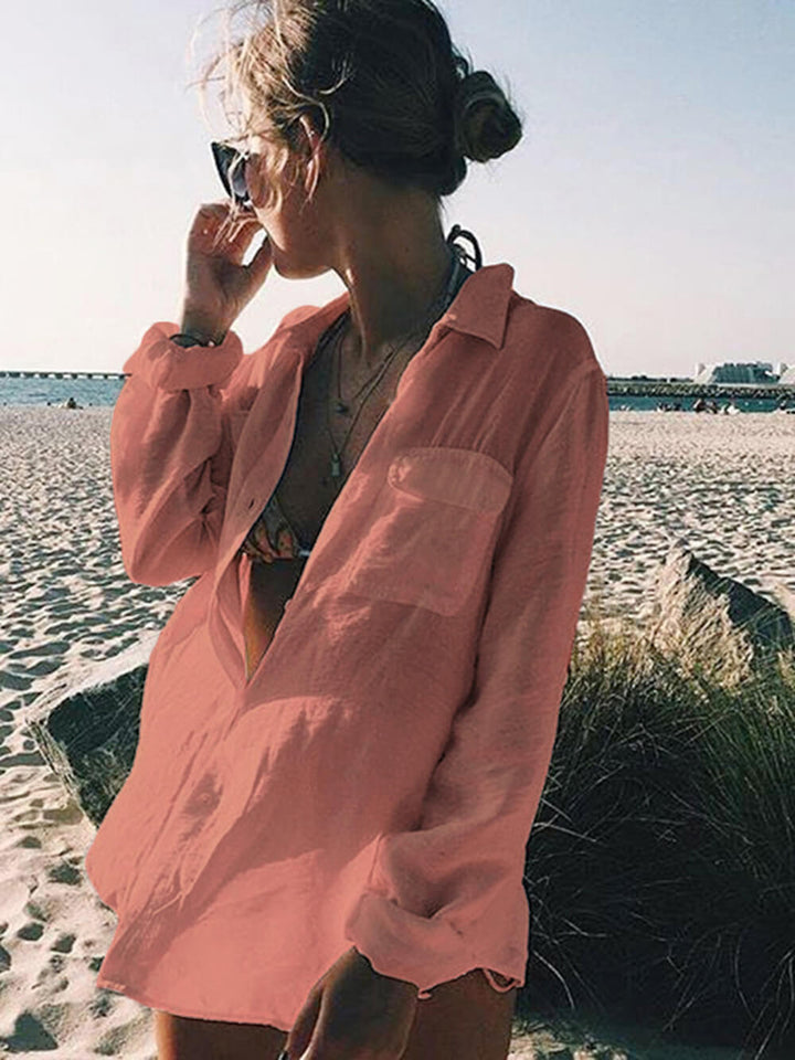 Aisha | Luchtige Strand Blouse met Strikdetail