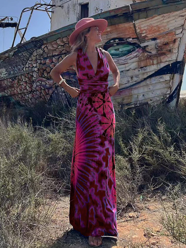 Livia | Maxi Jurk met Artistieke Print