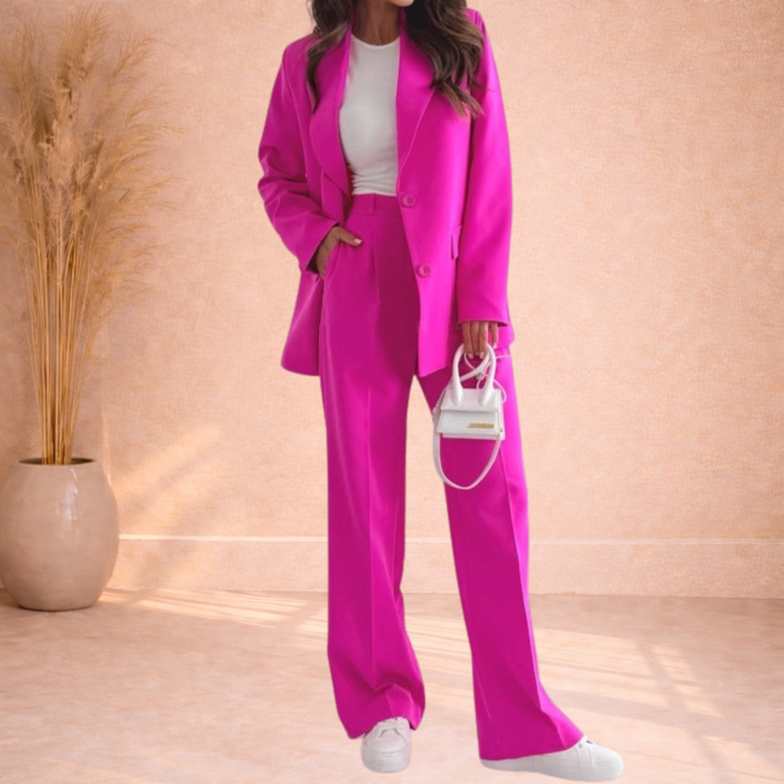Blair | Tweedelige Blazer Set met Wijde Broek