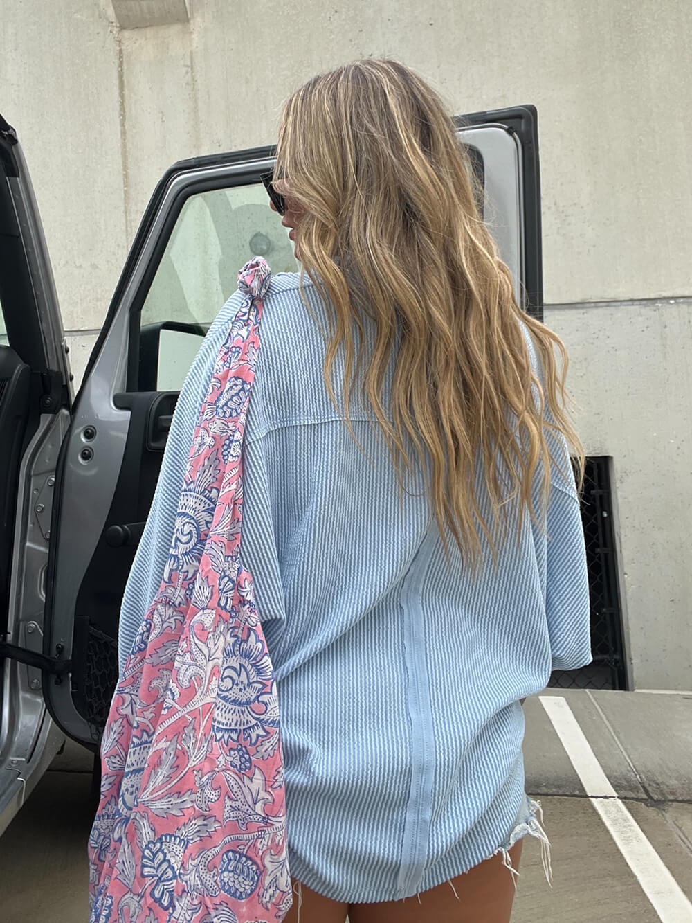 Adriane | Rib Overshirt met Knopen en Relaxte Fit