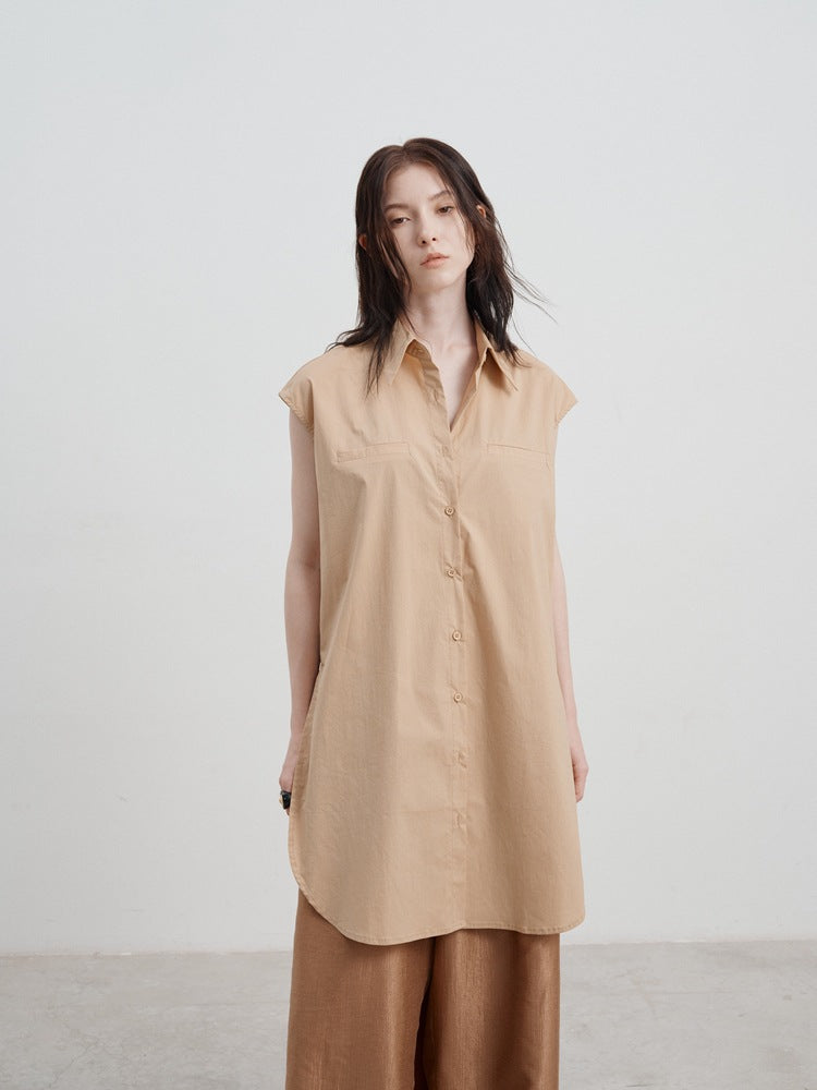 Ayla | Mouwloze Blousejurk met Minimalistische Look