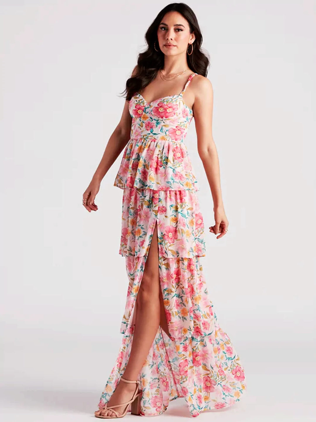 Jill | Maxi Jurk met Ruffles en Split