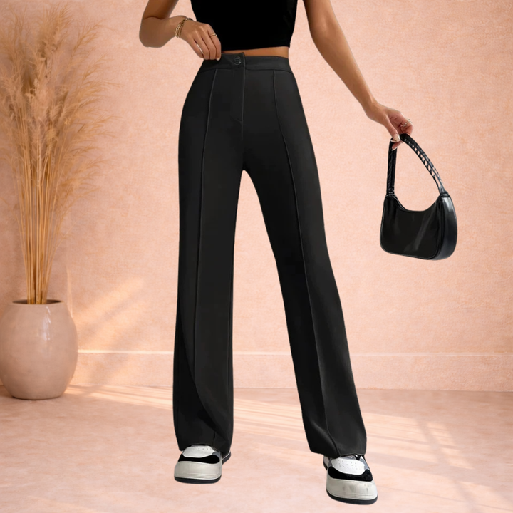 Casey | Pantalon met Rechte Pijpen en Hoge Taille