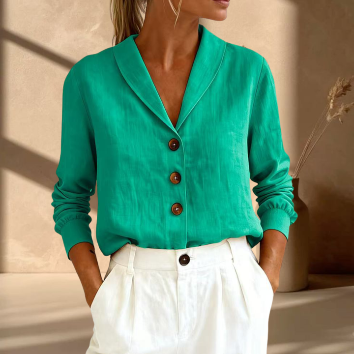 Arden | Stijlvolle Katoenen Blouse met Kraag