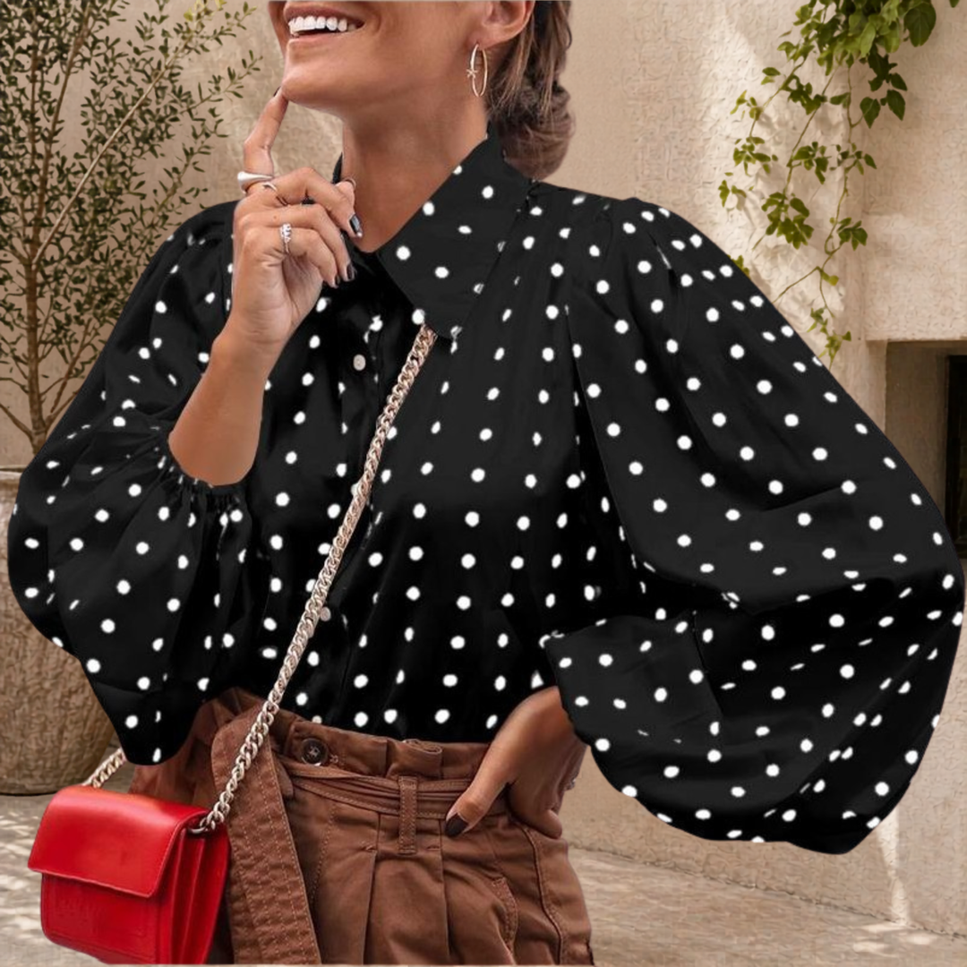 Elowen | Polkadot Blouse met Statement Mouwen