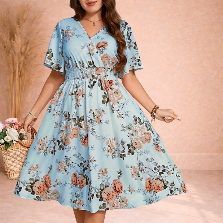 Calyra | Floral Midi Jurk