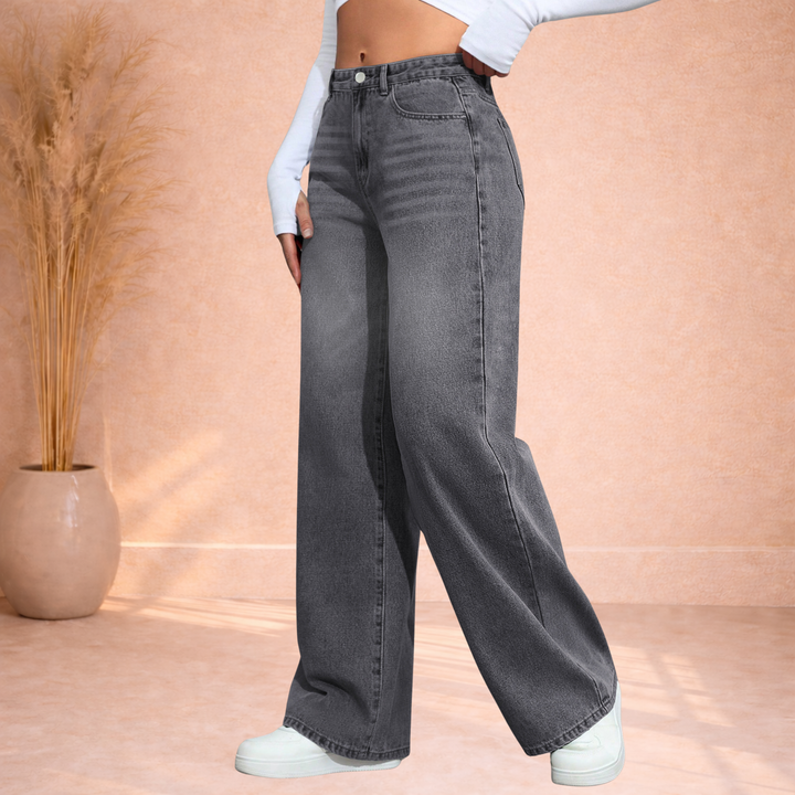 Jordan | Wide Leg Jeans met Hoge Taille