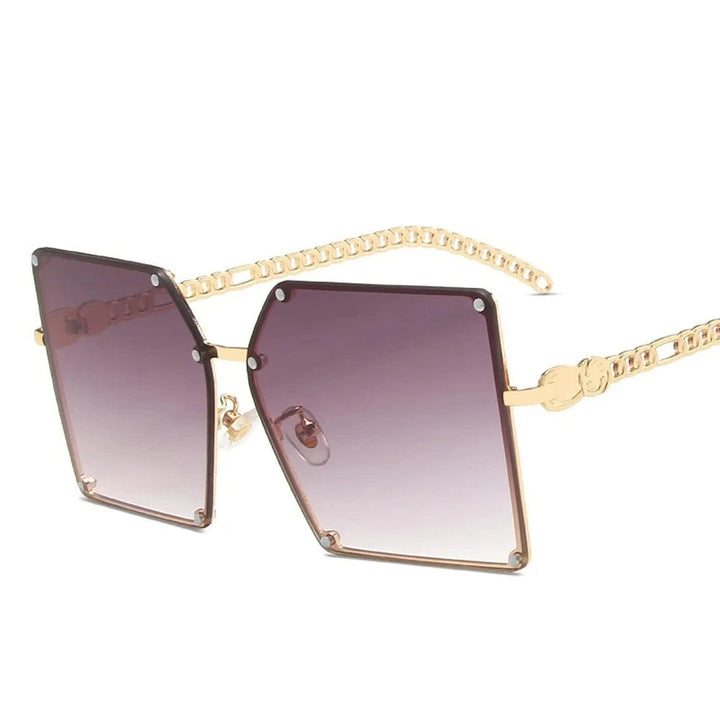 Amy-Linn | Geometrische Zonnebril met Ketting