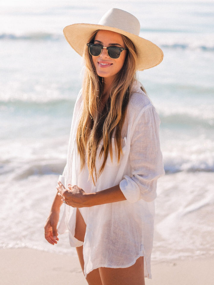 Aisha | Luchtige Strand Blouse met Strikdetail