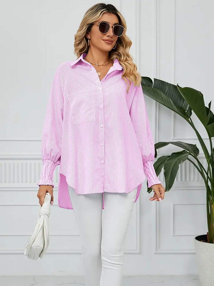 Emma | Blouse met Strepen en Relaxte Pasvorm