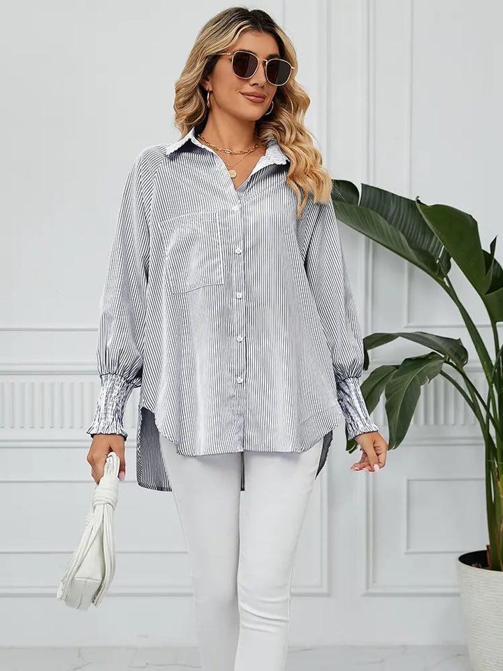 Emma | Blouse met Strepen en Relaxte Pasvorm