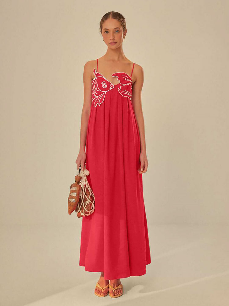 Lara | Maxi Jurk met Statement Detail