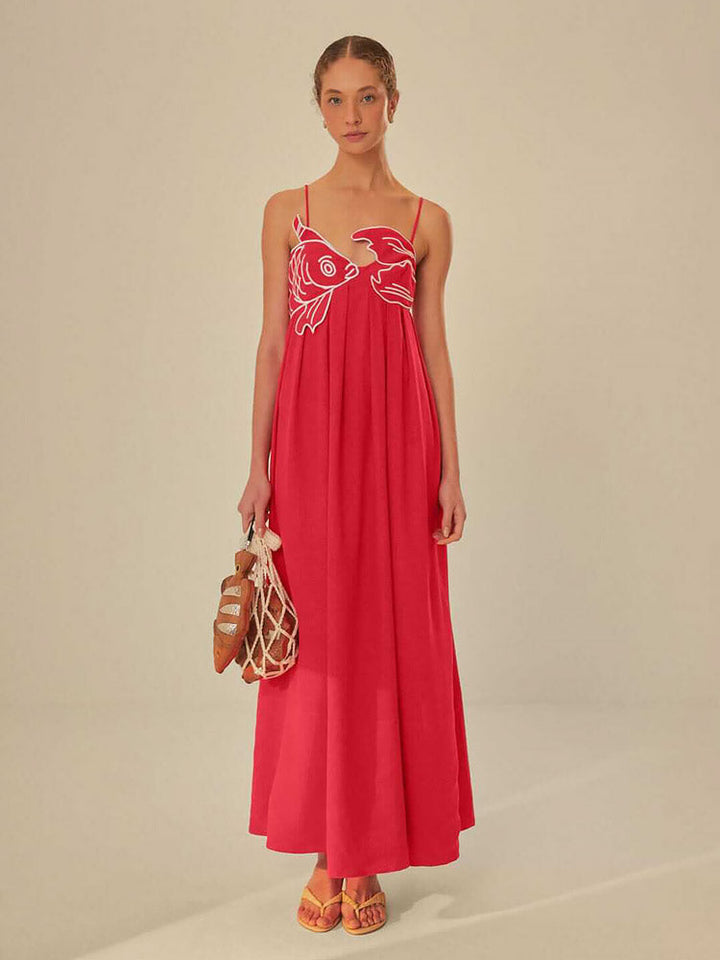 Lara | Maxi Jurk met Statement Detail