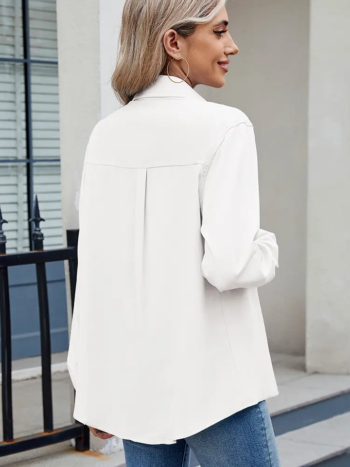 Iris | Blouse met Strikdetail en Utility Zakken