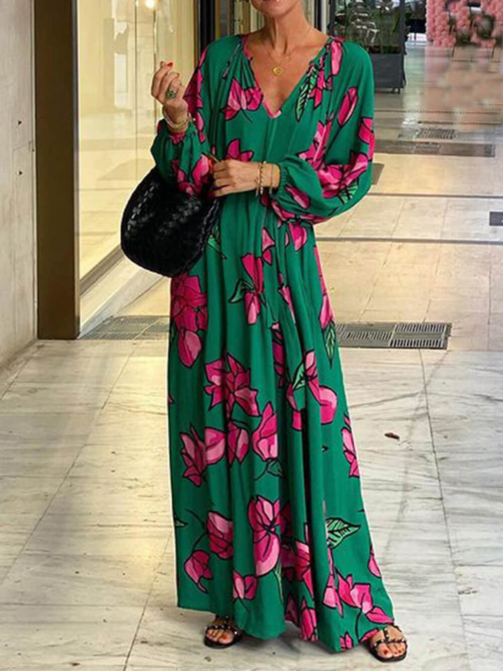 Sophie | Maxi Jurk met Bloemenprint en Ceintuur