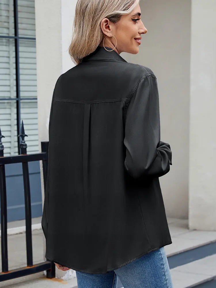 Iris | Blouse met Strikdetail en Utility Zakken
