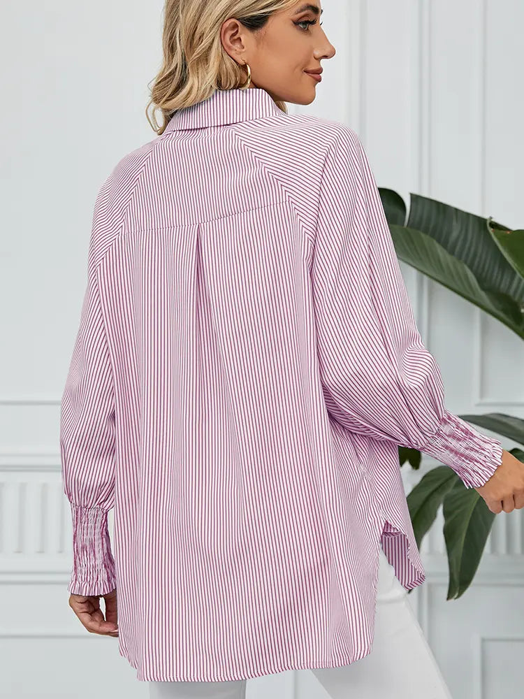 Emma | Blouse met Strepen en Relaxte Pasvorm