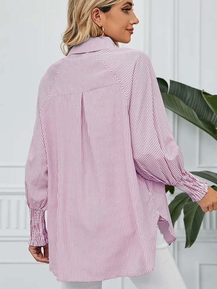 Emma | Blouse met Strepen en Relaxte Pasvorm