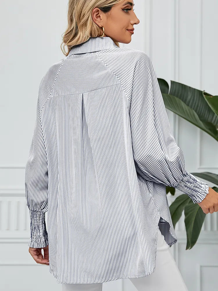 Emma | Blouse met Strepen en Relaxte Pasvorm