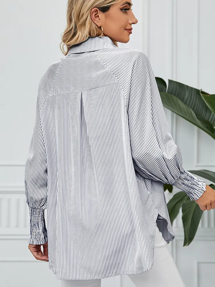 Emma | Blouse met Strepen en Relaxte Pasvorm