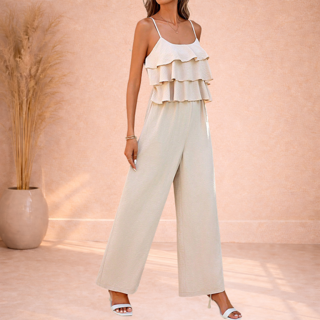 Ella | Tweedelige Set met Ruches en Wijde Broek