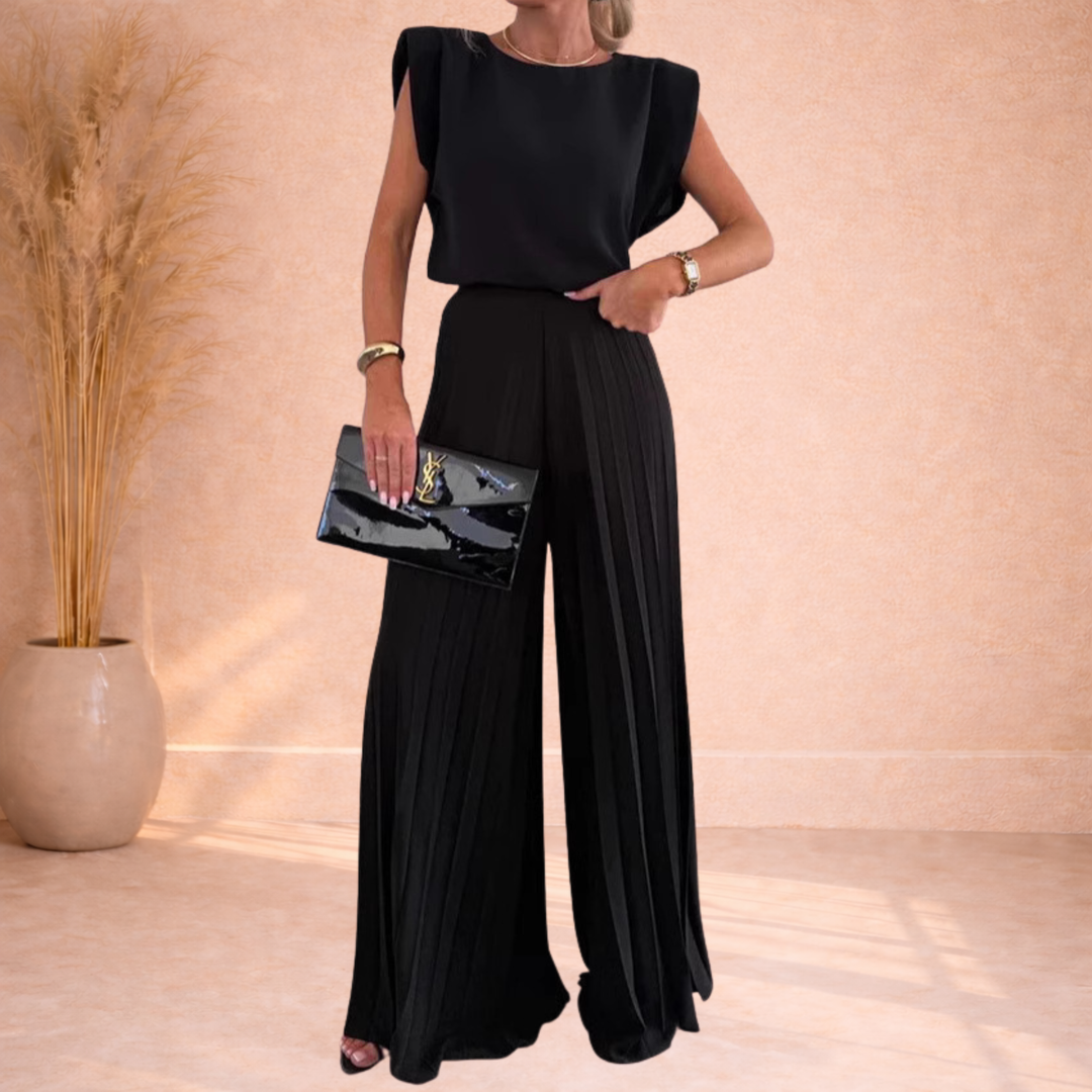 Avery | Set met Plooirok en Mouwloze Top