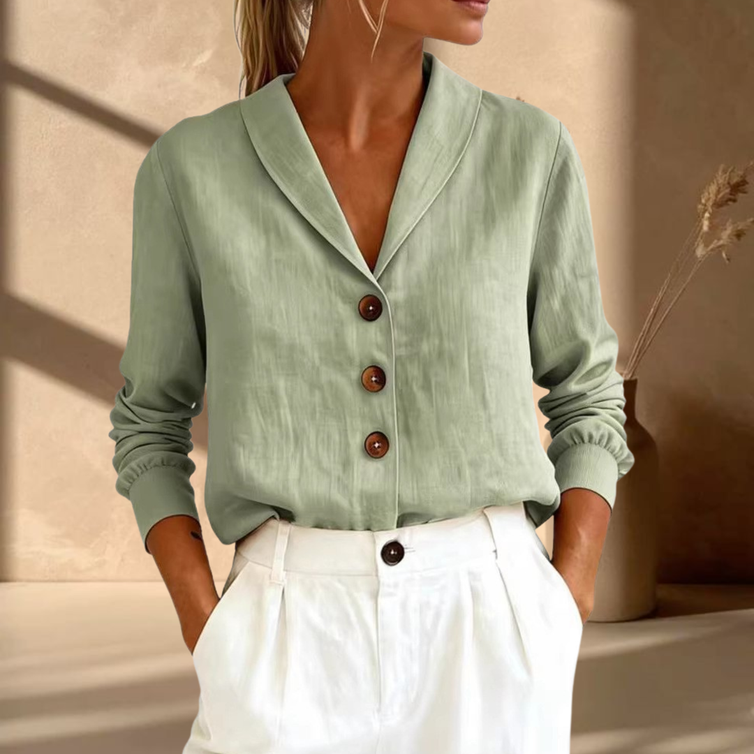 Arden | Stijlvolle Katoenen Blouse met Kraag