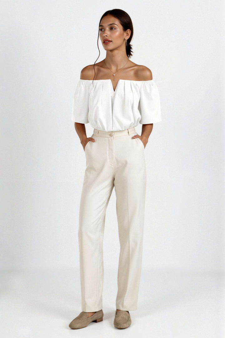 Maria | Off Shoulder Top met Pofmouwen