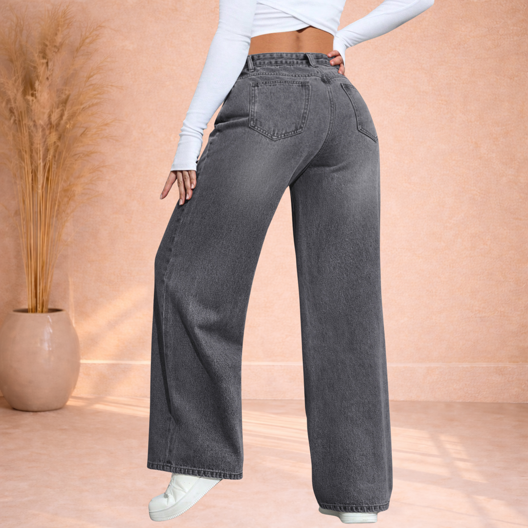 Jordan | Wide Leg Jeans met Hoge Taille