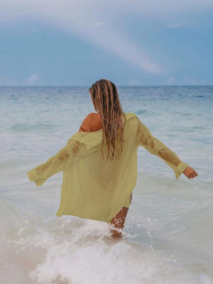 Aisha | Luchtige Strand Blouse met Strikdetail