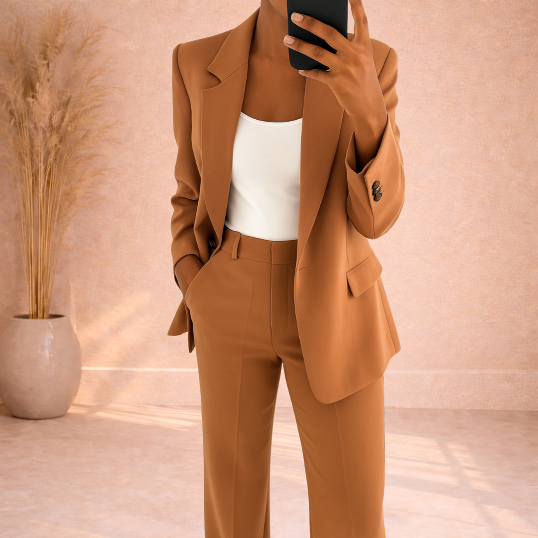 Quinn | Tweedelige Blazer Set met Wijde Broek