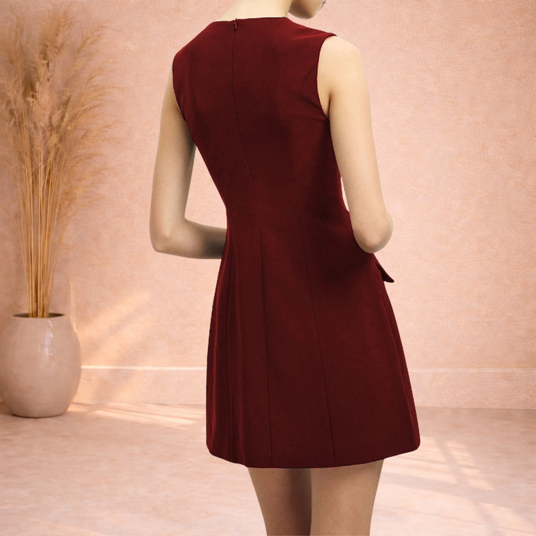 Elara | Mouwloze Mini Jurk met Split