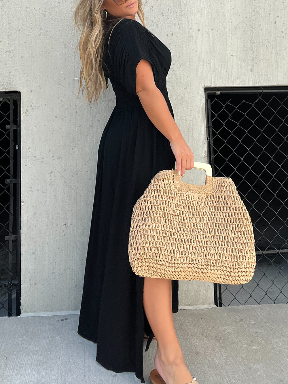 Jade | Maxi Jurk met Geplooide Taille