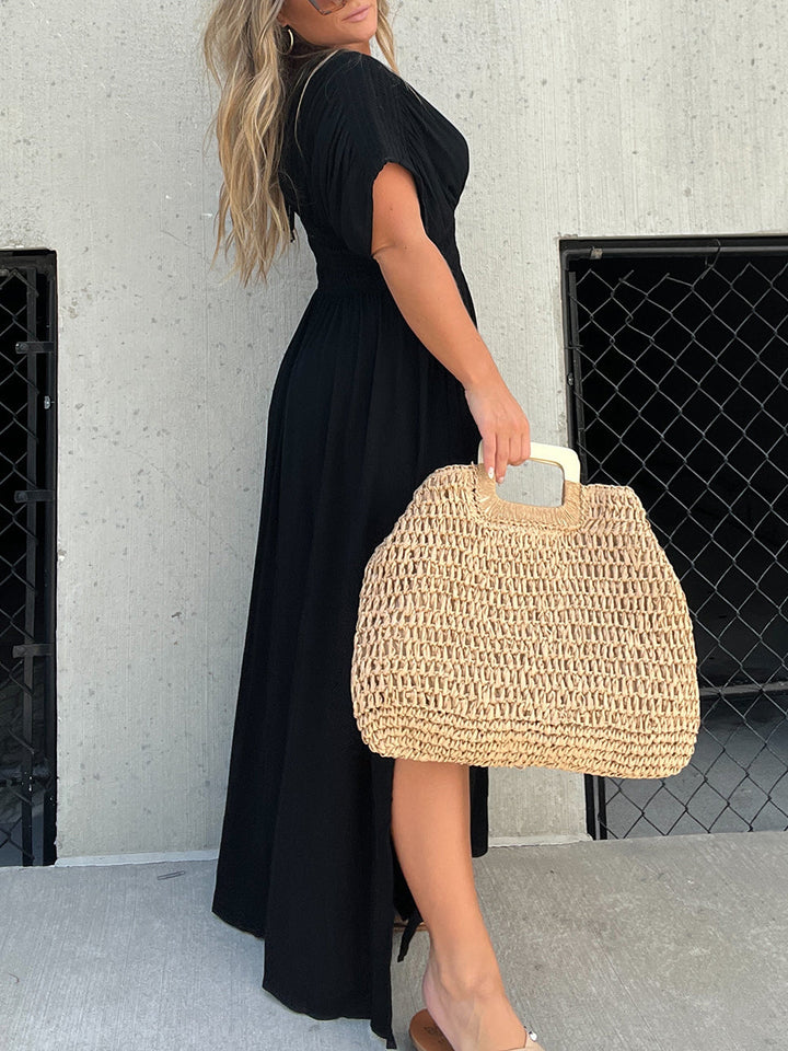 Jade | Maxi Jurk met Geplooide Taille