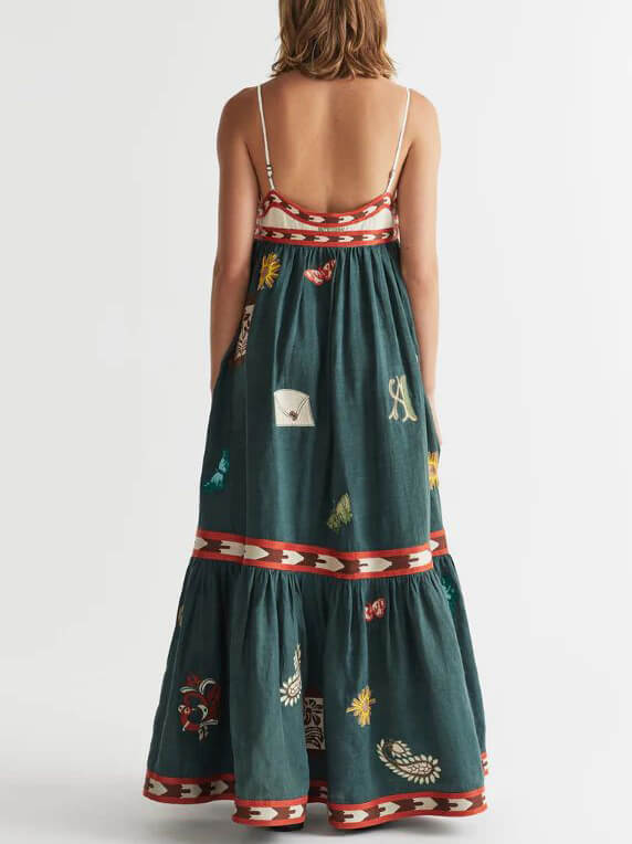 Maartje | Maxi Jurk met Artistieke Print