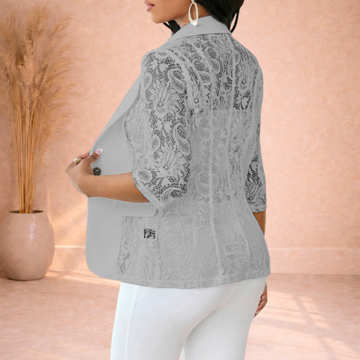 Avery | Blazer met Kantdetails en 3/4 Mouwen