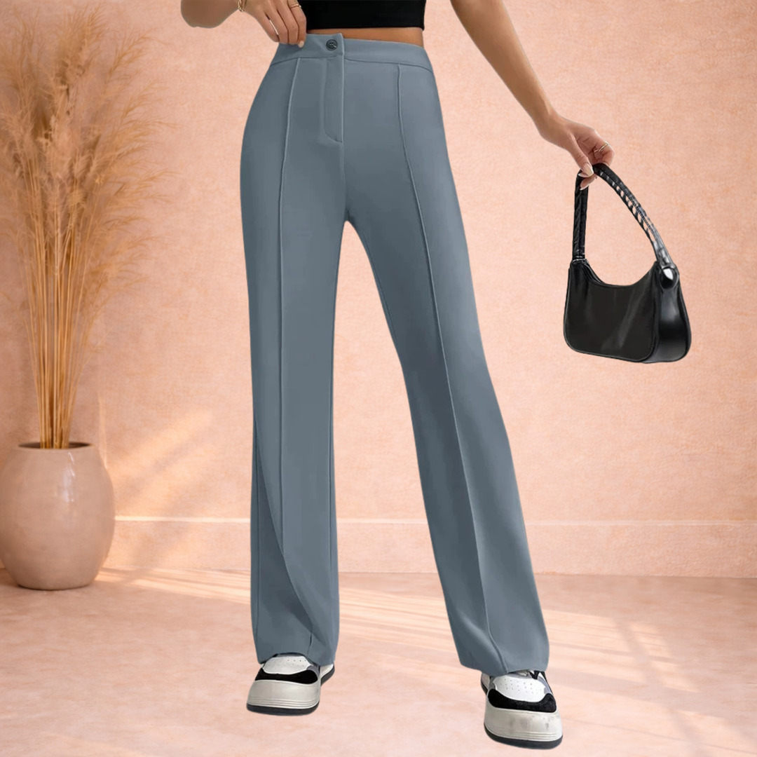 Casey | Pantalon met Rechte Pijpen en Hoge Taille