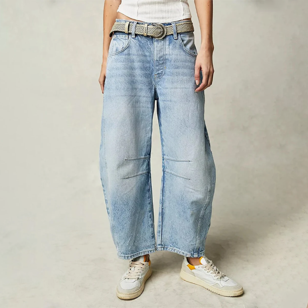 Donna | Barrel Fit Jeans in Zwart