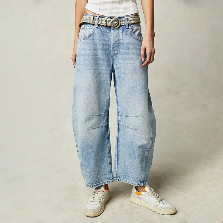 Donna | Barrel Fit Jeans in Zwart