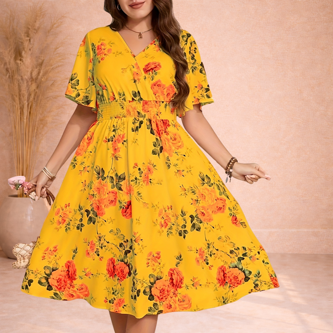 Calyra | Floral Midi Jurk